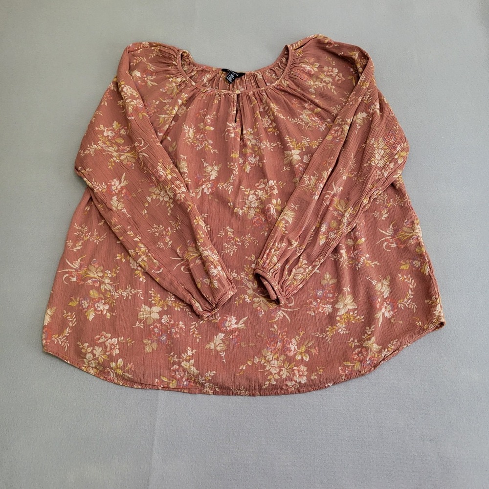 Chaps Ralph Lauren Long Sleeve Peasant Tunic Top Shirt Floral Print Women's L